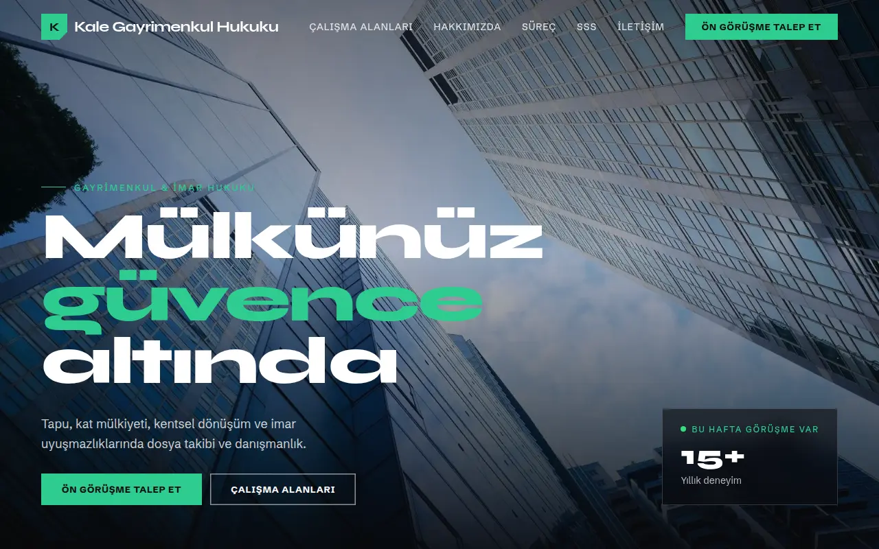 Avukat Web Sitesi — Kale Gayrimenkul Hukuku